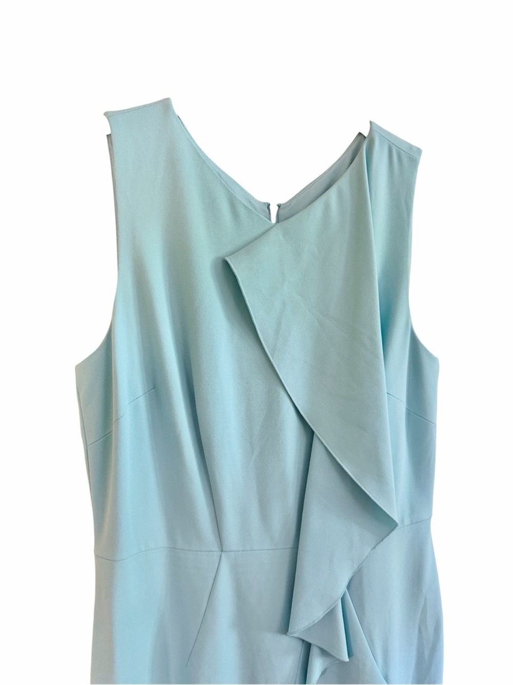ANTONIO MELANI, WOMENS, BABY BLUE DRESS WITH A CASCADING FRONT RUFFLE. SIZE 8 - Picture 4 of 8